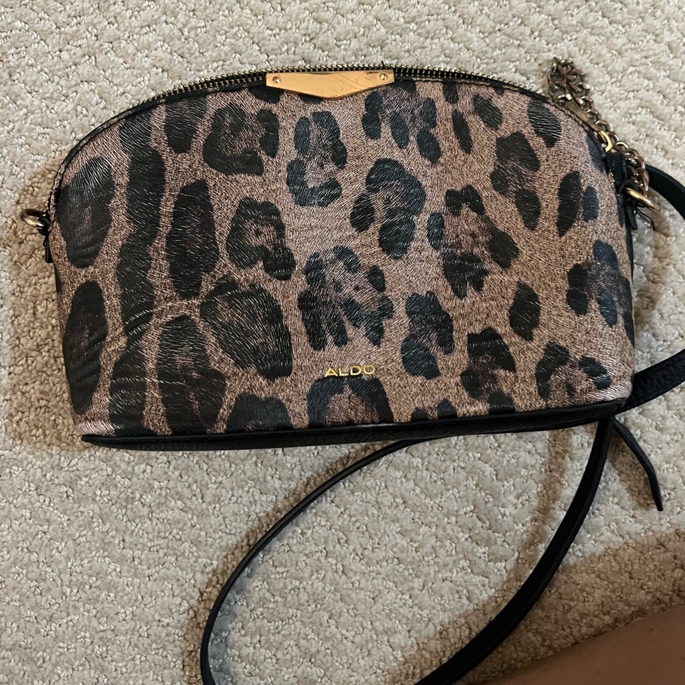 Aldo half cheetah/half black purse